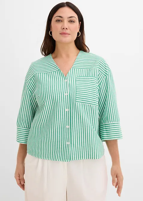 Blouse ray&eacute;e 100% coton, bonprix