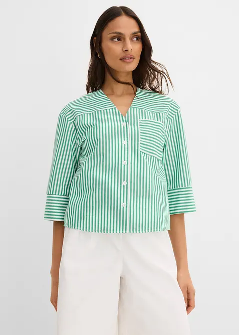 Blouse ray&eacute;e 100% coton, bonprix