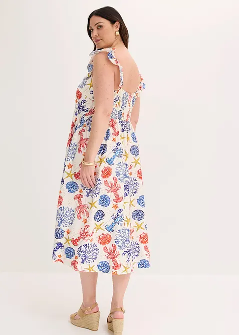 Robe midi en fine viscose m&eacute;lang&eacute;e, bonprix