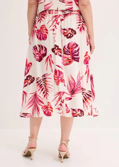 Jupe midi fluide en viscose m&eacute;lang&eacute;e, bonprix