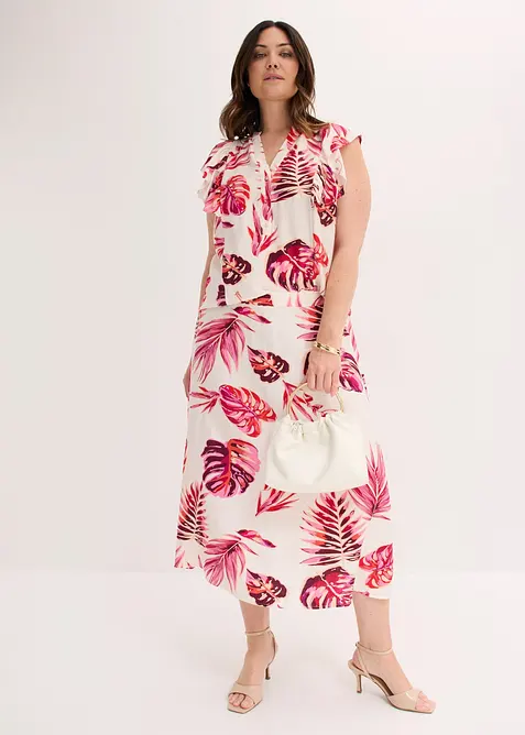 Jupe midi fluide en viscose m&eacute;lang&eacute;e, bonprix