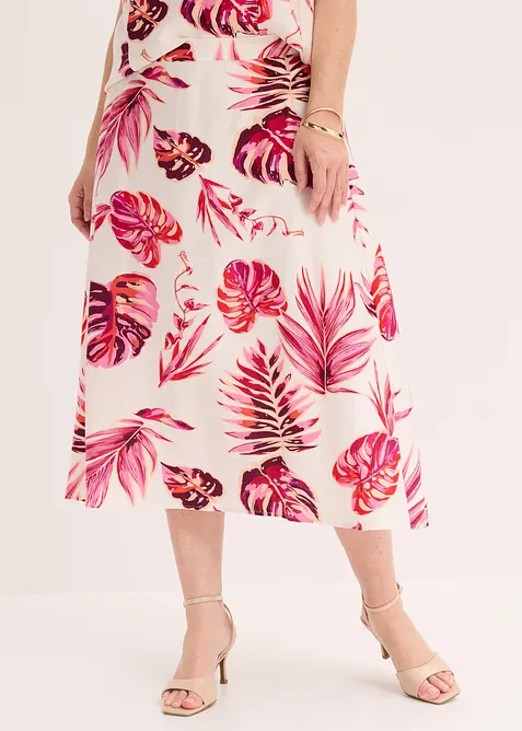 Jupe midi fluide en viscose m&eacute;lang&eacute;e, bonprix