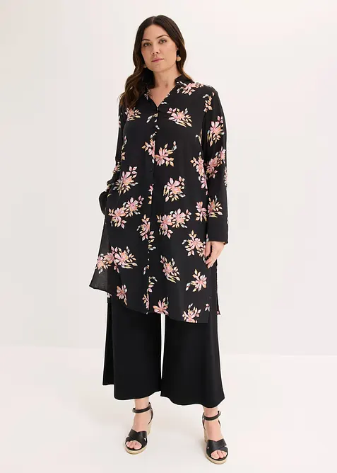 Longbluse aus flie&szlig;endem Viskose-Mix, bonprix
