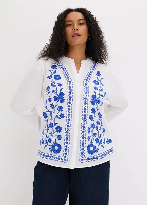 Bluse aus reiner Baumwolle mit Stickerei, bonprix