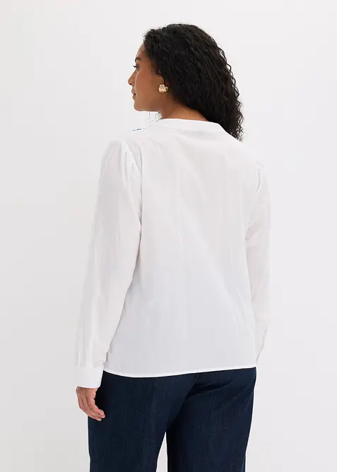 Bluse aus reiner Baumwolle mit Stickerei, bonprix