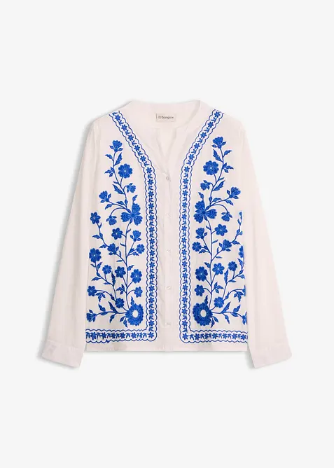Blouse brod&eacute;e 100% coton, bonprix