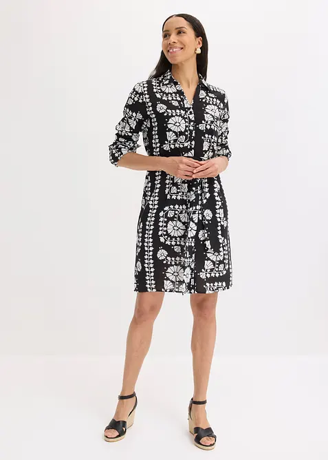 Hemdblusenkleid in Leinen-Optik, bonprix