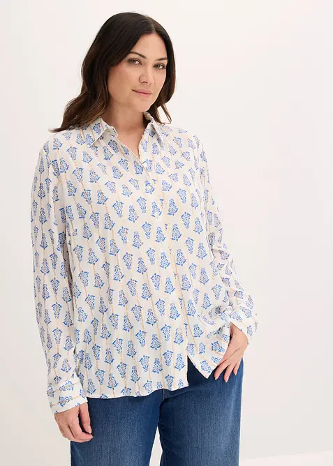 Bluse aus strukturierter Viskose mit Glitzereffekt, bonprix