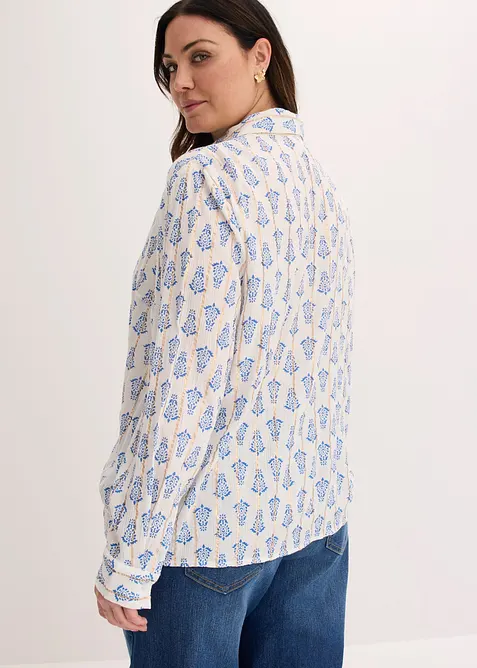 Bluse aus strukturierter Viskose mit Glitzereffekt, bonprix