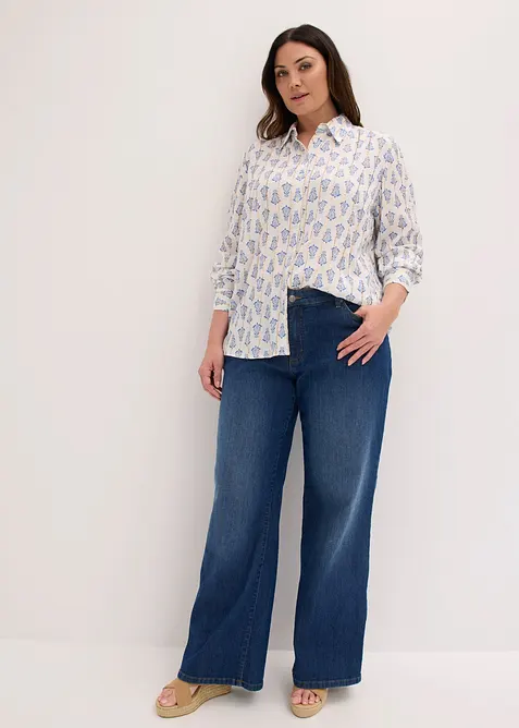 Bluse aus strukturierter Viskose mit Glitzereffekt, bonprix