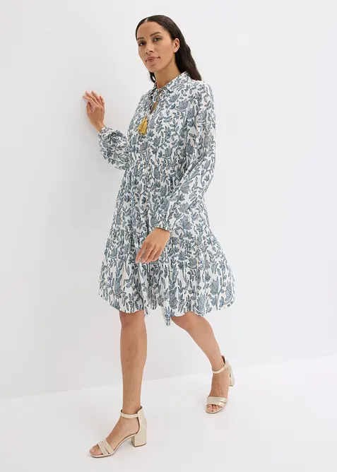 Kleid aus strukturierter Viskose mit Glitzereffekt, bonprix