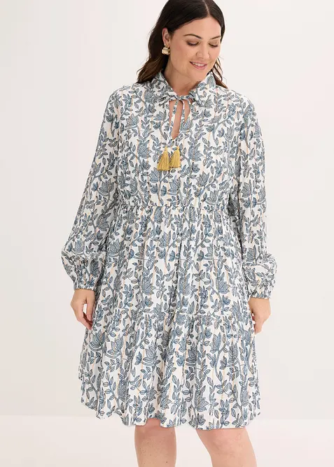 Kleid aus strukturierter Viskose mit Glitzereffekt, bonprix