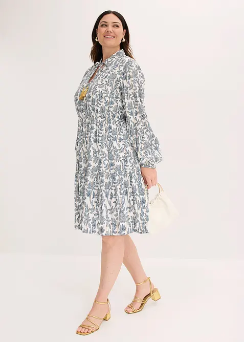 Kleid aus strukturierter Viskose mit Glitzereffekt, bonprix