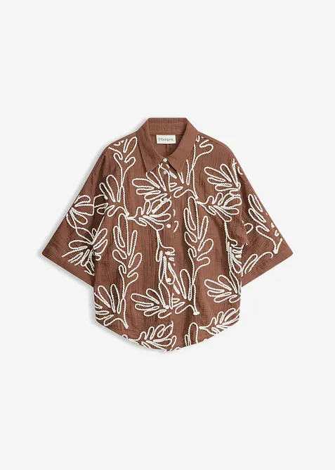 Bluse aus reiner Baumwolle mit Stickerei, bonprix