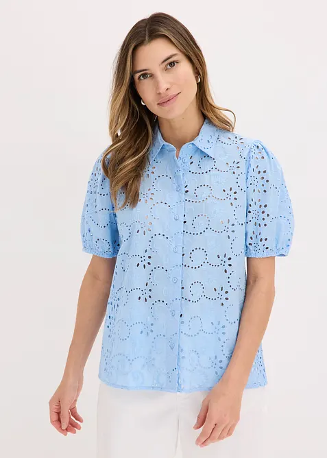 Chemisier en broderie anglaise, 100% coton, bonprix