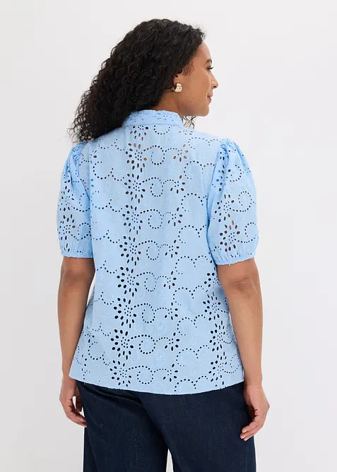 Lochstickerei-Bluse aus reiner Bio-Baumwolle, bonprix