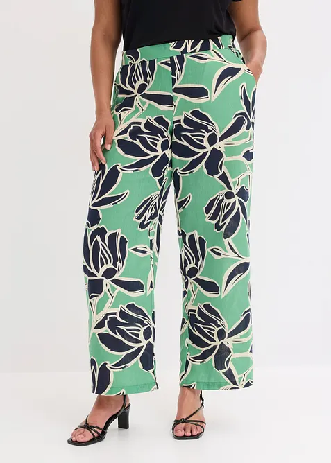 Pantalon imprim&eacute; en viscose fluide, bonprix