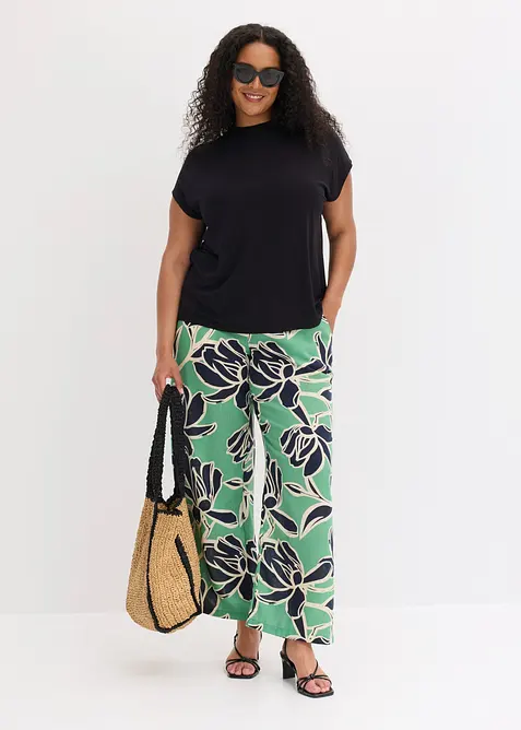 Pantalon imprim&eacute; en viscose fluide, bonprix