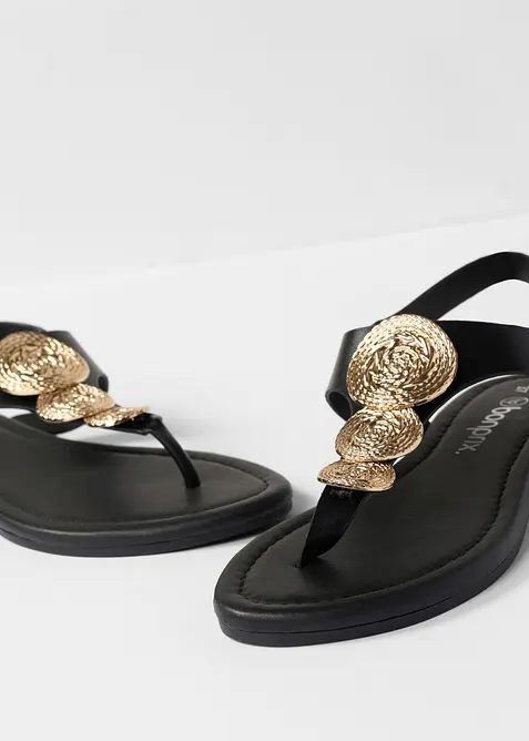 Zehenstegsandalen mit Metallic-Details, bonprix