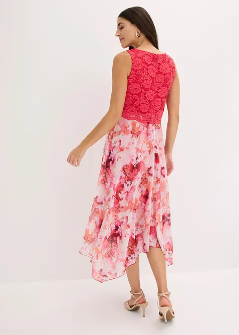 Chiffonkleid mit feiner Spitze, bonprix