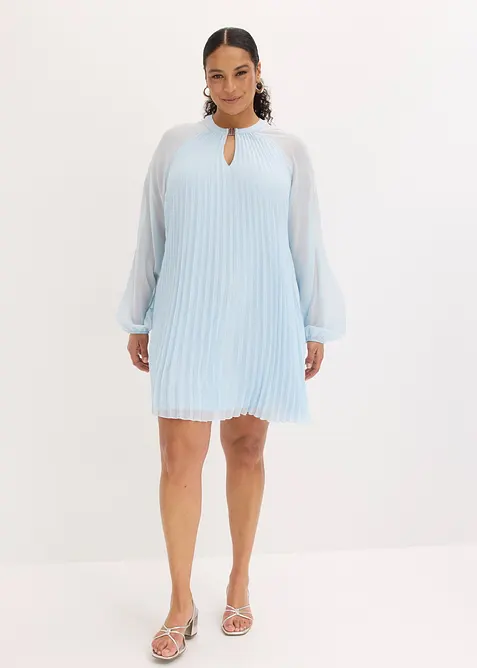 Robe courte pliss&eacute;e en mousseline, bonprix
