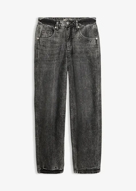 Jean ballon taille mi-haute, doux et cropped, bonprix