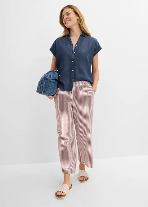 Palazzo-Hose aus Seersucker, 7/8 L&auml;nge, bonprix