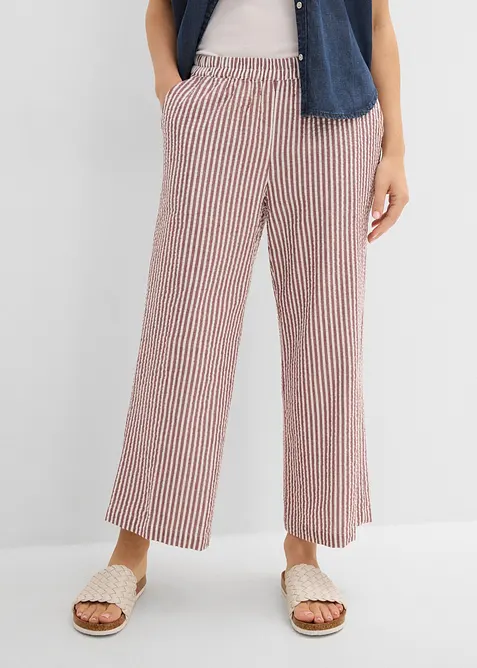 Palazzo-Hose aus Seersucker, 7/8 L&auml;nge, bonprix