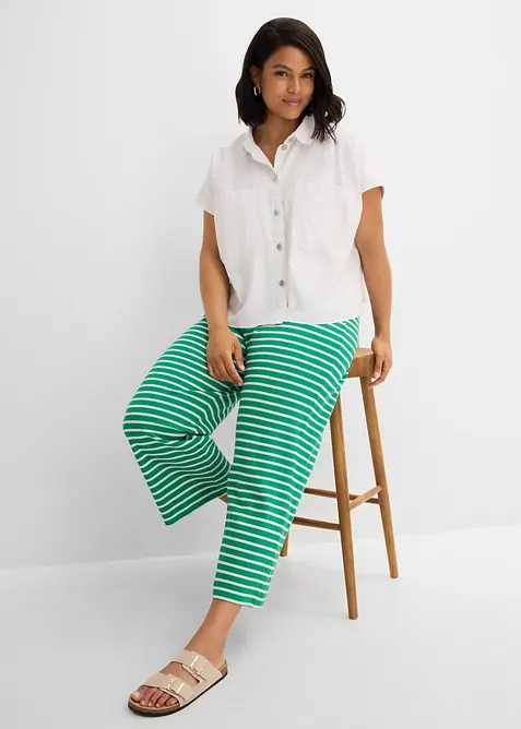 Pantalon sweat en coton textur&eacute;, bonprix