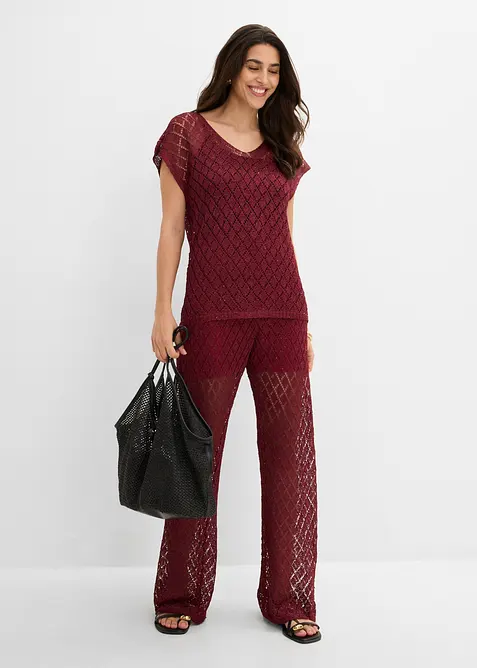 T-shirt en maille &agrave; sequins, bonprix