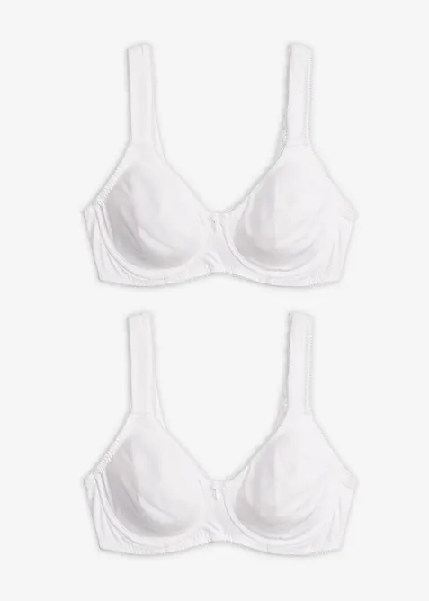 Lot de 2 soutiens-gorge minimiseurs moul&eacute;s coton, avec armatures, bonprix
