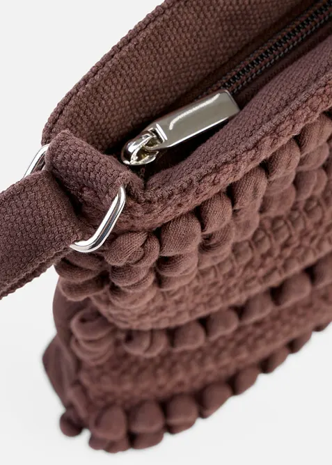 Sac &agrave; bandouli&egrave;re en toile textur&eacute;e, bonprix