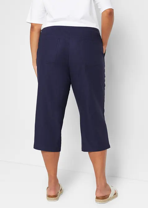 Pantalon 3/4 en lin majoritaire, bonprix