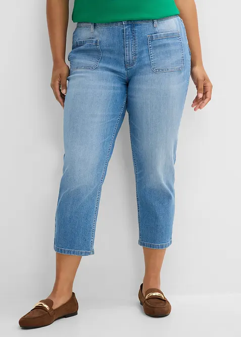 Jean slim cropped, taille haute, bonprix