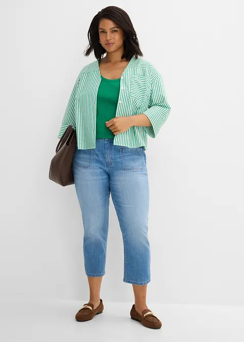 Jean slim cropped, taille haute, bonprix
