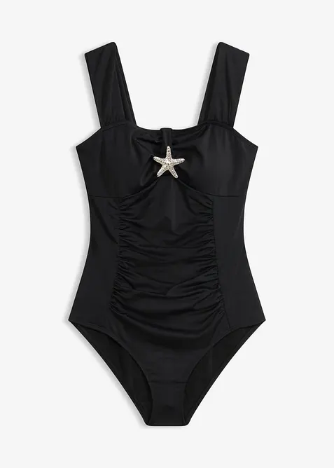 Maillot sculptant avec d&eacute;tail &eacute;toile de mer, maintien mod&eacute;r&eacute;, bonprix