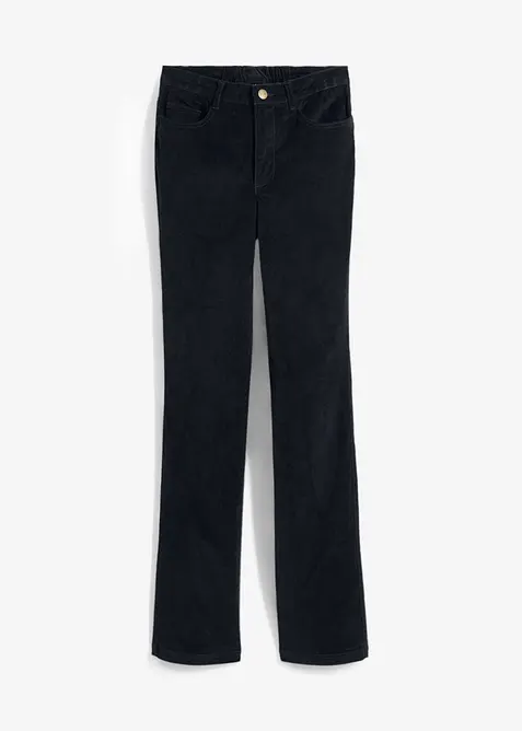 Pantalon en velours c&ocirc;tel&eacute; extensible avec taille haute confortable, bonprix