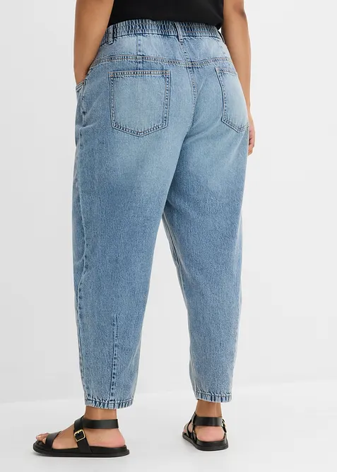 Jean barrel cropped, taille haute, bonprix