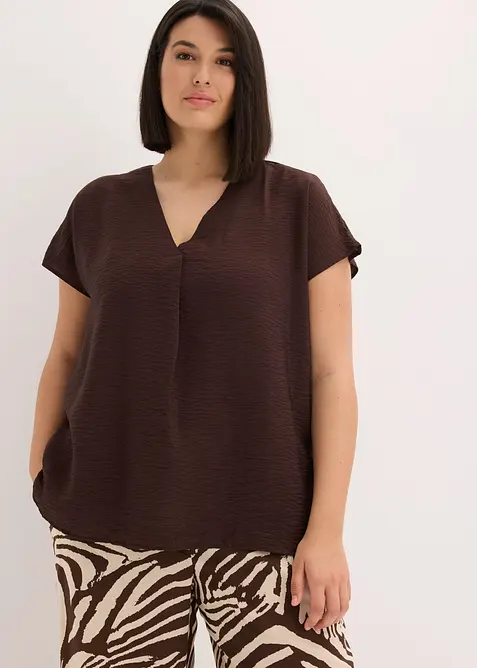 Blouse fluide en viscose m&eacute;lang&eacute;e, bonprix
