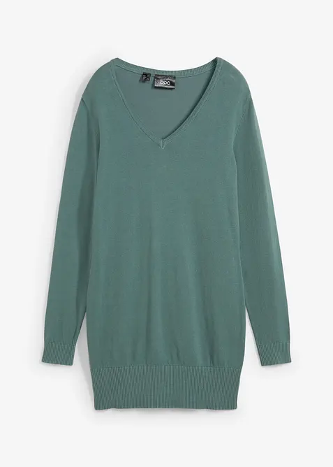 Basic Longpullover mit V-Ausschnitt, bonprix