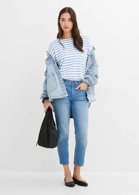 Jean slim cropped, taille haute, bonprix