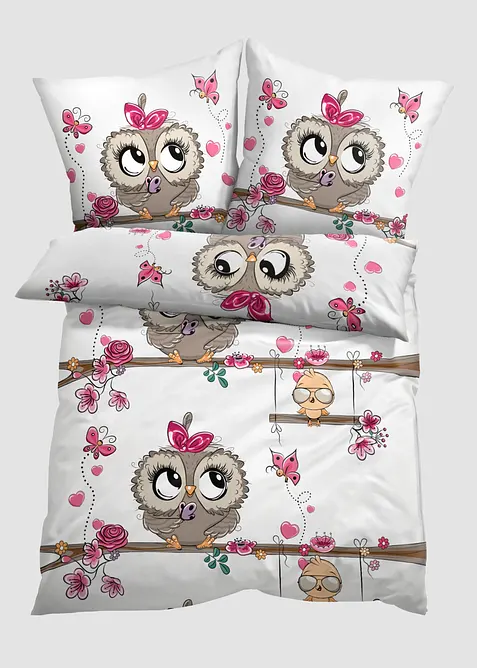 Parure de lit en coton m&eacute;lang&eacute;, bonprix