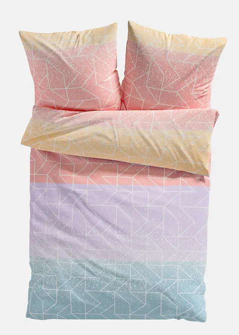 Parure de lit en coton m&eacute;lang&eacute;, bonprix