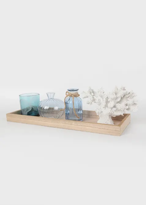 Deko-Tablett Set mit Vasen + Kerzenleuchter (5-tlg. Set), bonprix