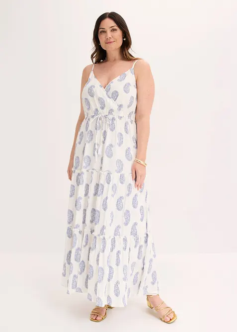 Robe longue en viscose textur&eacute;e &agrave; effet brillant, bonprix