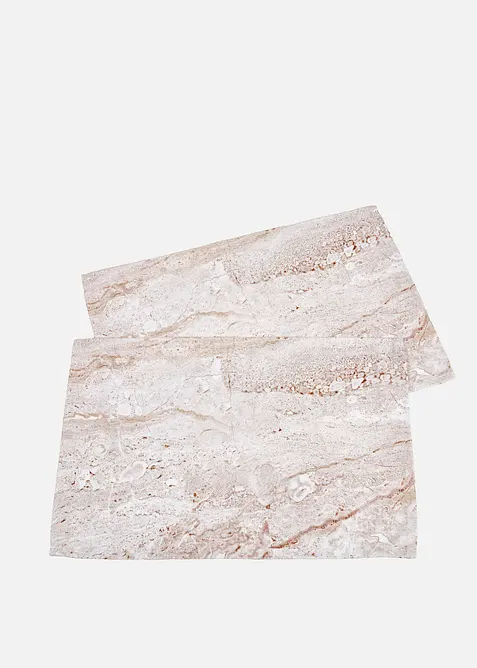 Lot de 2 sets de table motif marbre, bonprix