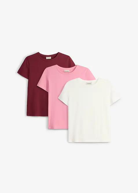 T-Shirt aus reiner Bio-Baumwolle (3er Pack), bonprix