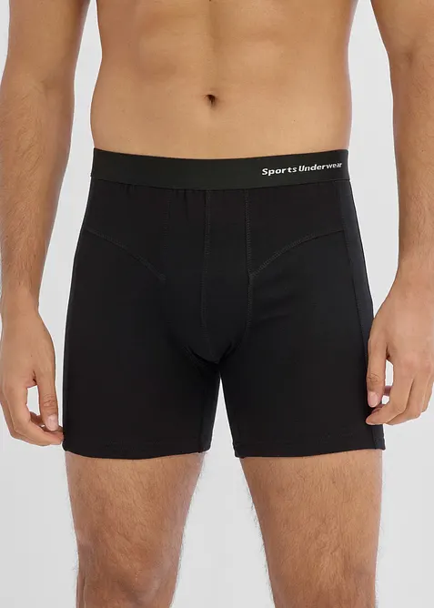 Lot de 3 boxers mi-longs coton, bonprix