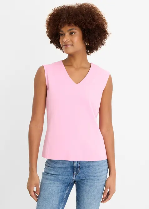 Shirt mit V-Ausschnitt mit reiner Bio-Baumwolle, bonprix
