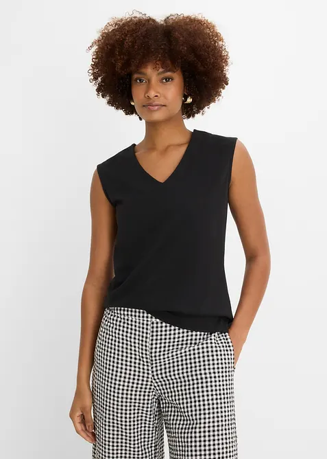 Shirt mit V-Ausschnitt mit reiner Bio-Baumwolle, bonprix